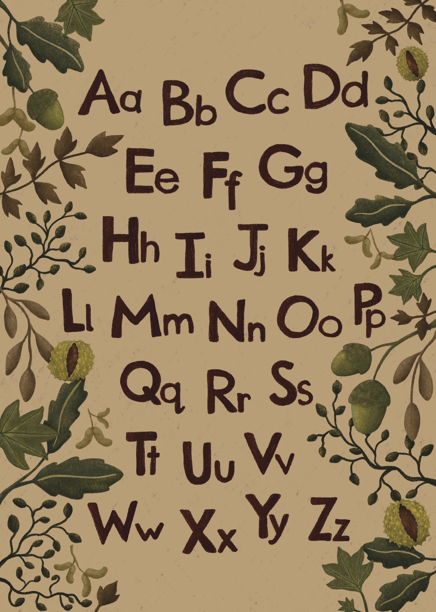 Alphabet Print - Forest Floor