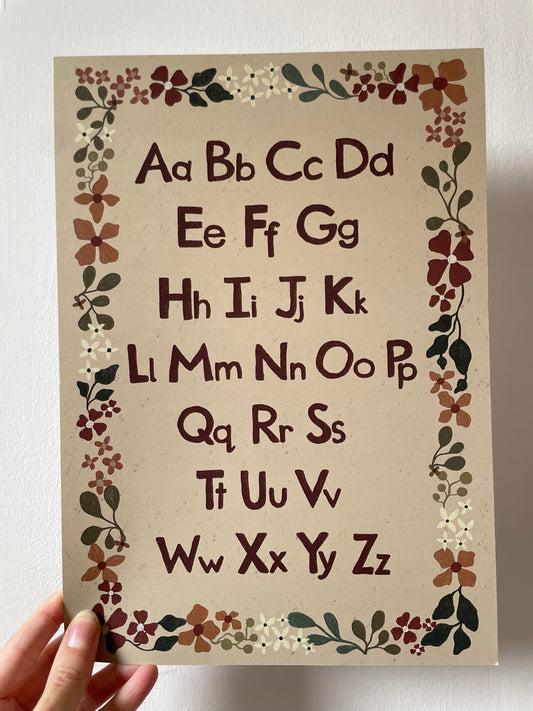 Alphabet Print - Flower Border