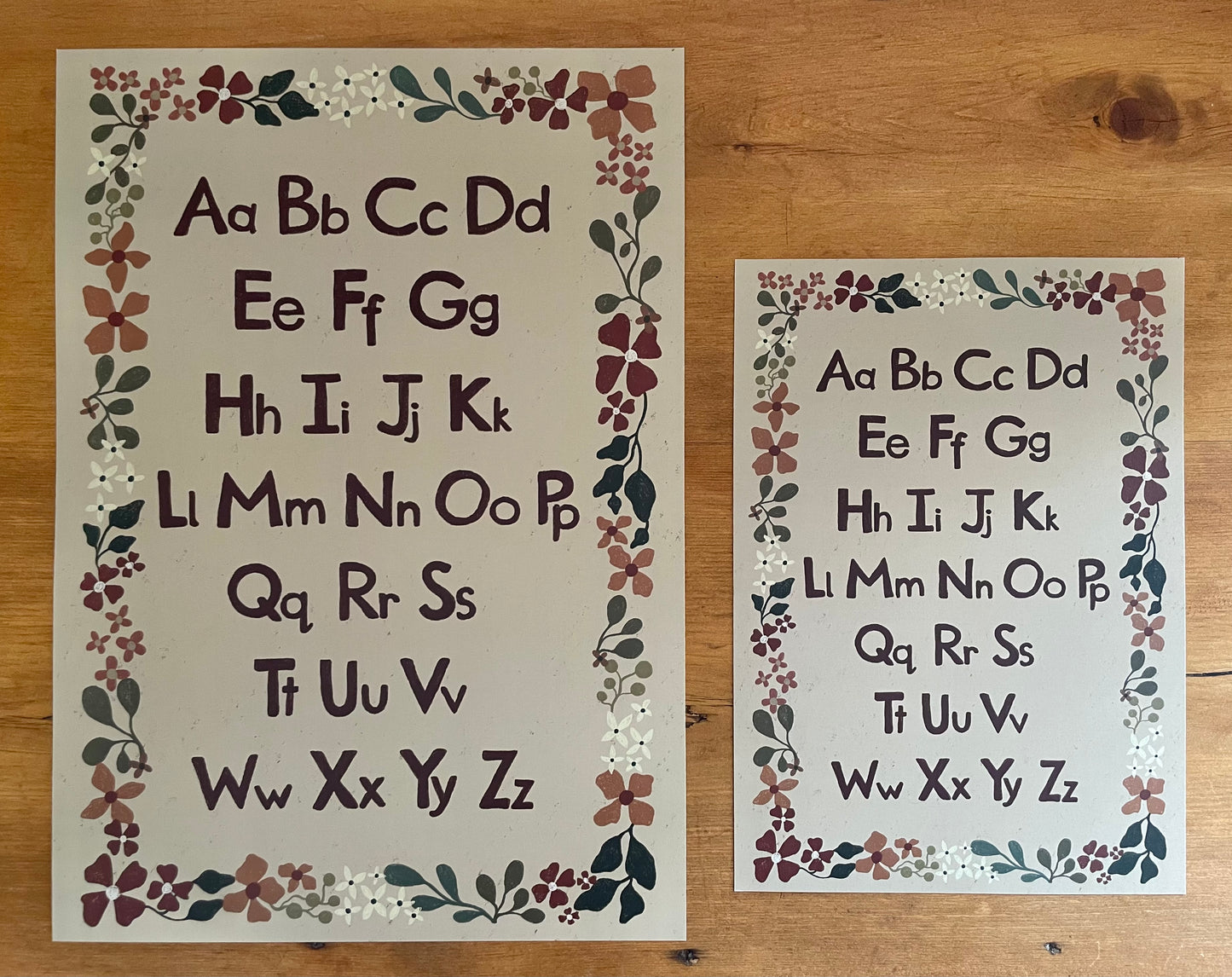 Alphabet Print - Flower Border