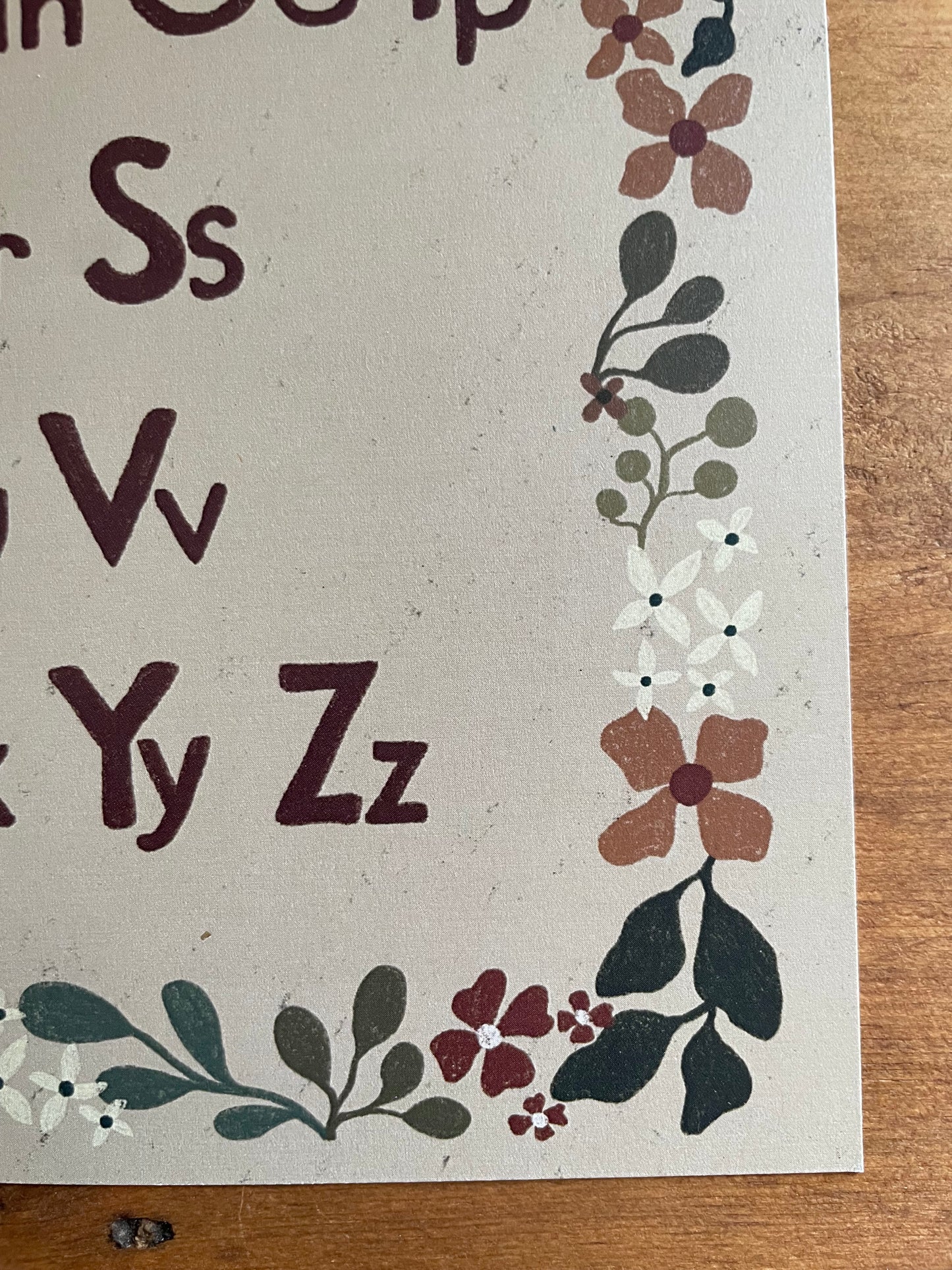 Alphabet Print - Flower Border