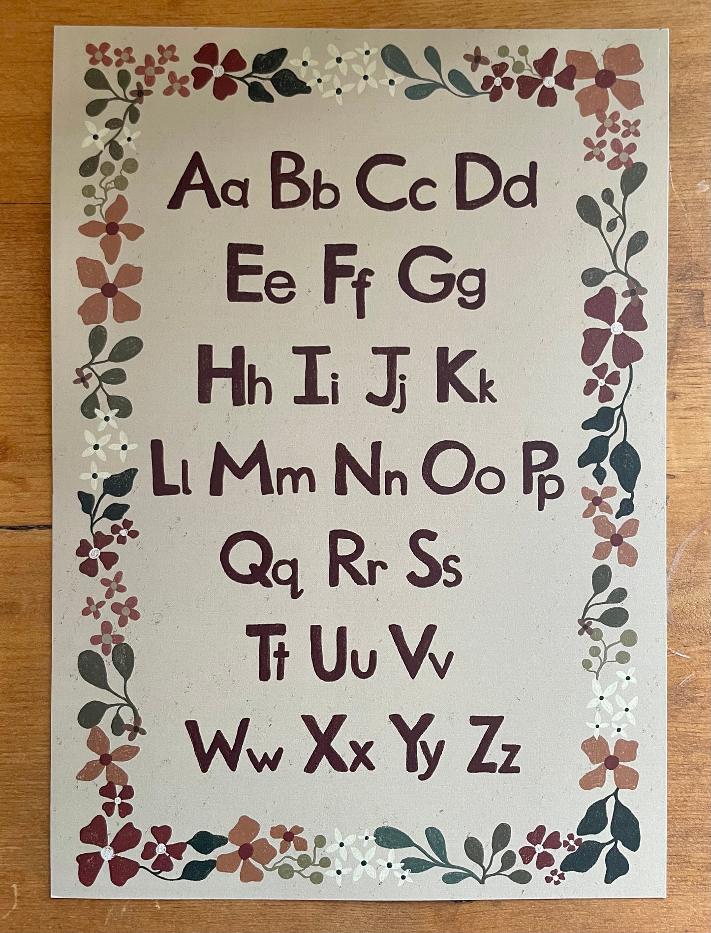 Alphabet Print - Flower Border